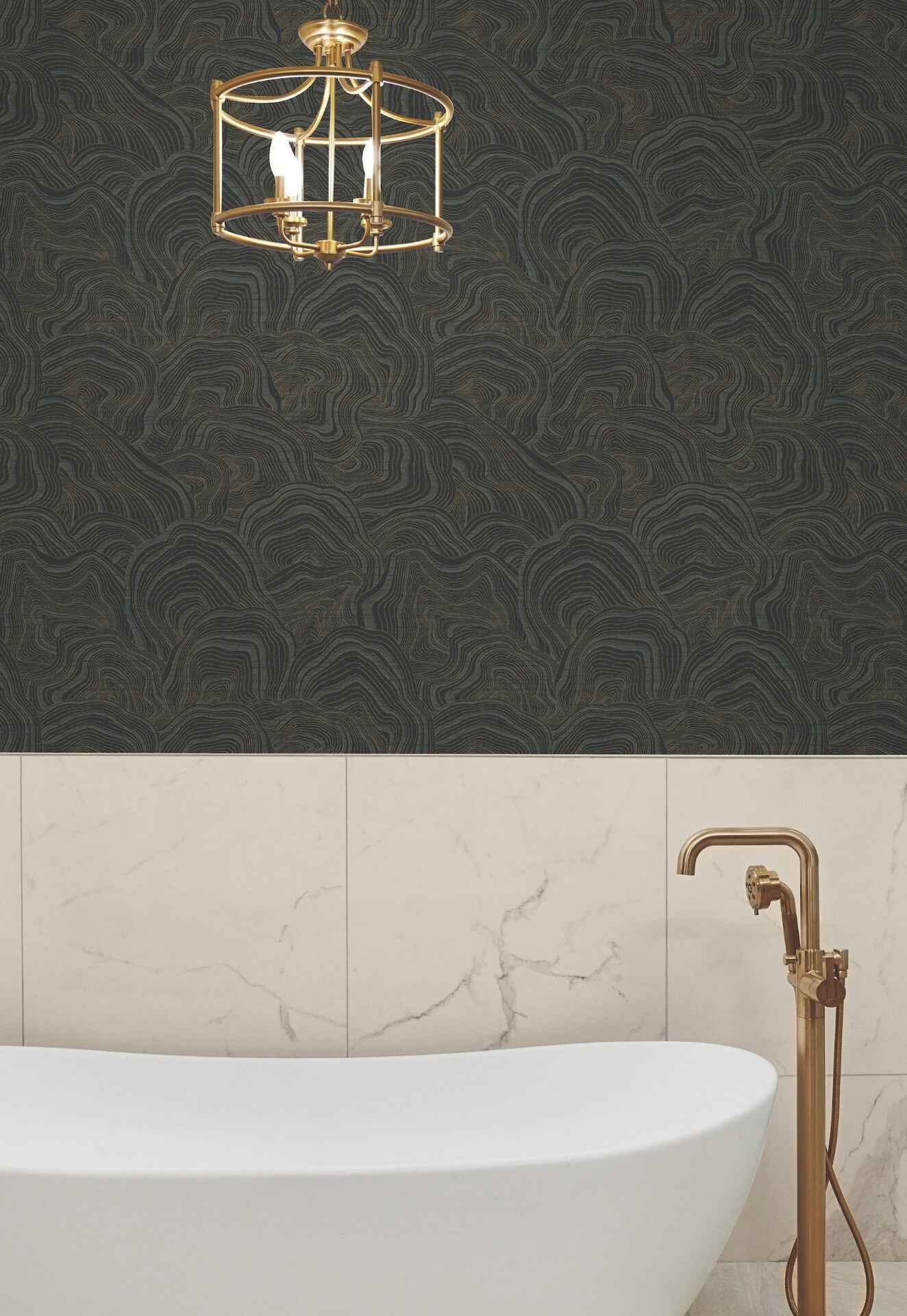 Geodes Black Wallpaper - York Wallcoverings - KT2162