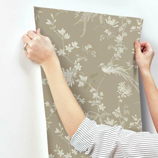 bird-blossom-chinoserie-brown-wallpaper-york-wallcoverings-kt2172 - York Wallpaper Wallpaper