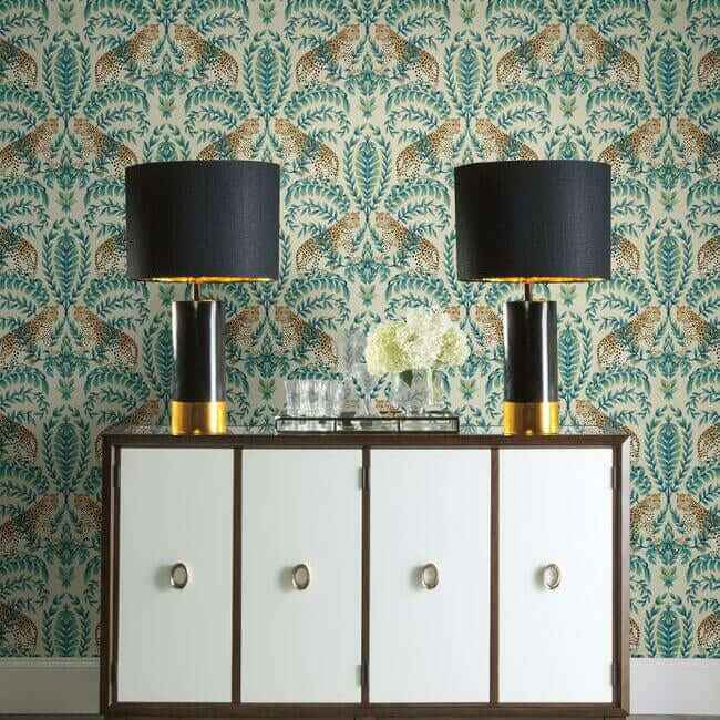 Jungle Leopard Taupe Wallpaper - York Wallcoverings - KT2206 - York Wallcoverings Wallpaper