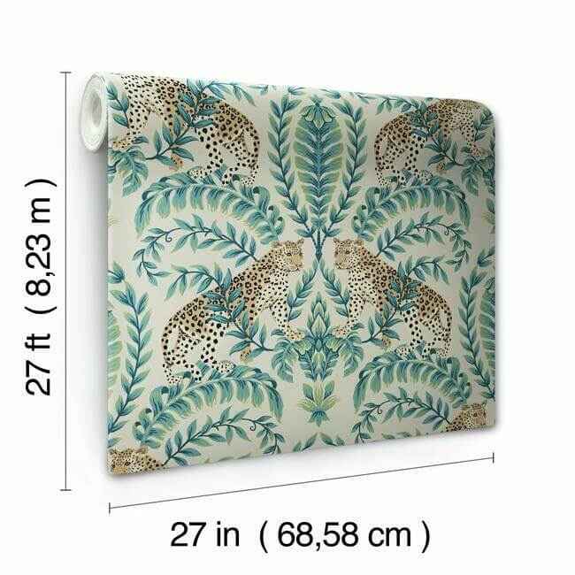Jungle Leopard Taupe Wallpaper - York Wallcoverings - KT2206 - York Wallcoverings Wallpaper