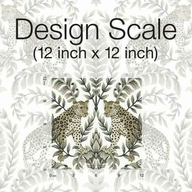 Jungle Leopard Wallpaper Whiteblack - York Wallcoverings - KT2202 - York Wallcoverings Wallpaper