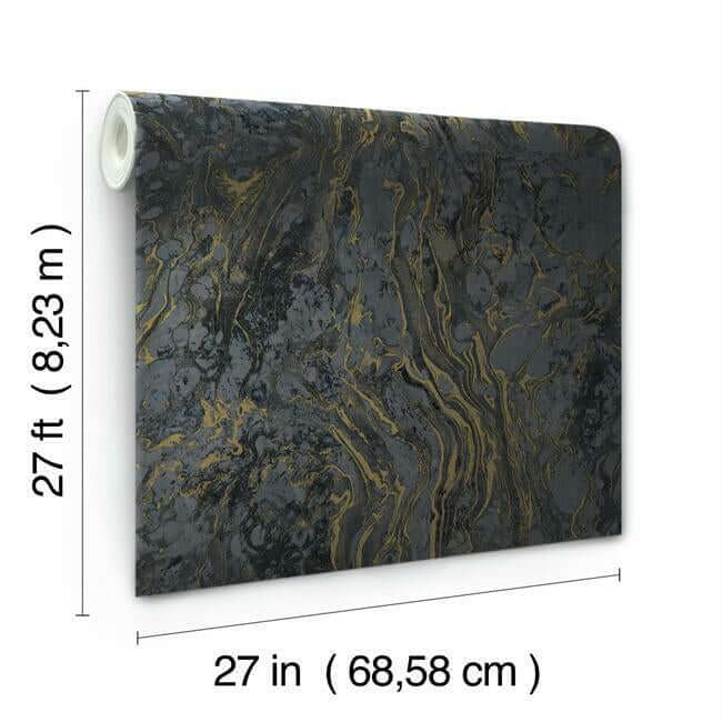 polished-marble-black-wallpaper-york-wallcoverings-kt2224 - York Wallpaper Wallpaper