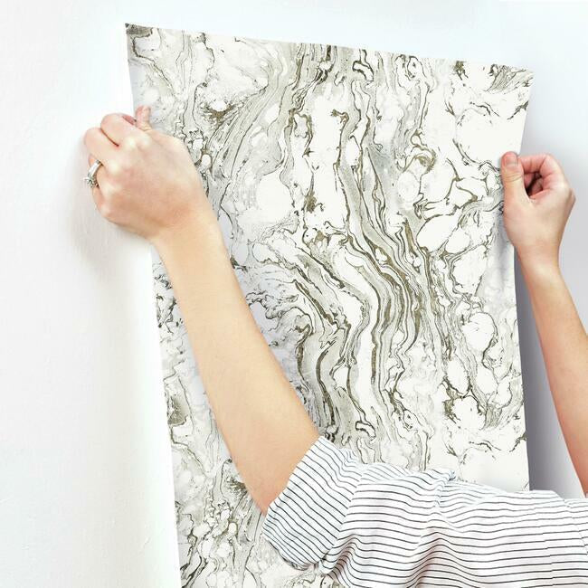 polished-marble-wallpaper-blackwhite-york-wallcoverings-kt2221 - York Wallcoverings Wallpaper