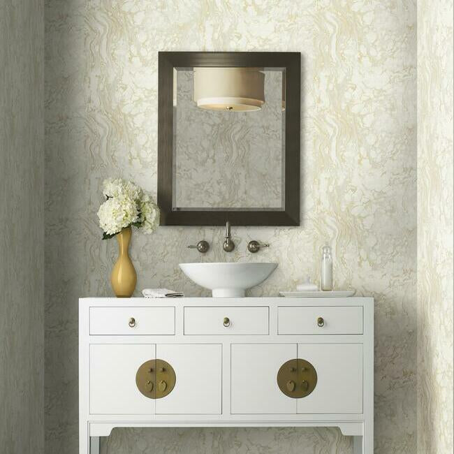 polished-marble-wallpaper-whitegold-york-wallcoverings-kt2223 - York Wallcoverings Wallpaper