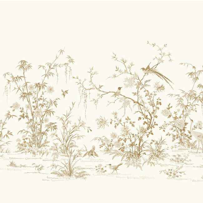 Flowering Vine Chino White Wall Mural - York Wallcoverings - KT2262M