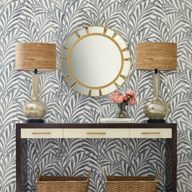tea-leaves-wallpaper-creamblack-york-wallcoverings-hc7502 - York Wallcoverings Wallpaper