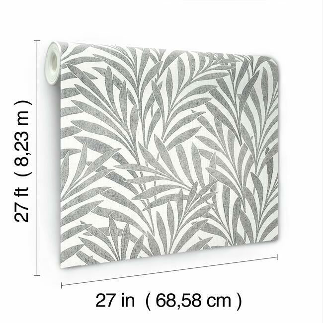 tea-leaves-wallpaper-creamblack-york-wallcoverings-hc7502 - York Wallcoverings Wallpaper