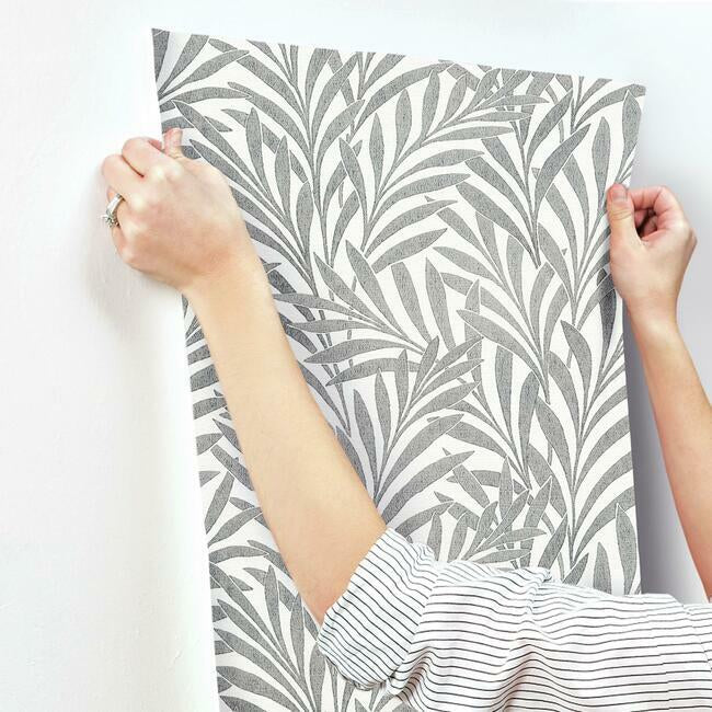 tea-leaves-wallpaper-creamblack-york-wallcoverings-hc7502 - York Wallcoverings Wallpaper