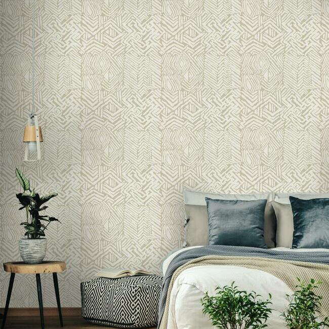 tribal-print-wallpaper-glint-york-wallcoverings-hc7548 - York Wallcoverings Wallpaper