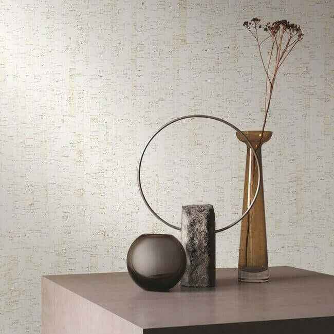Plain Bamboo White Wallpaper - York Wallcoverings - LC7145