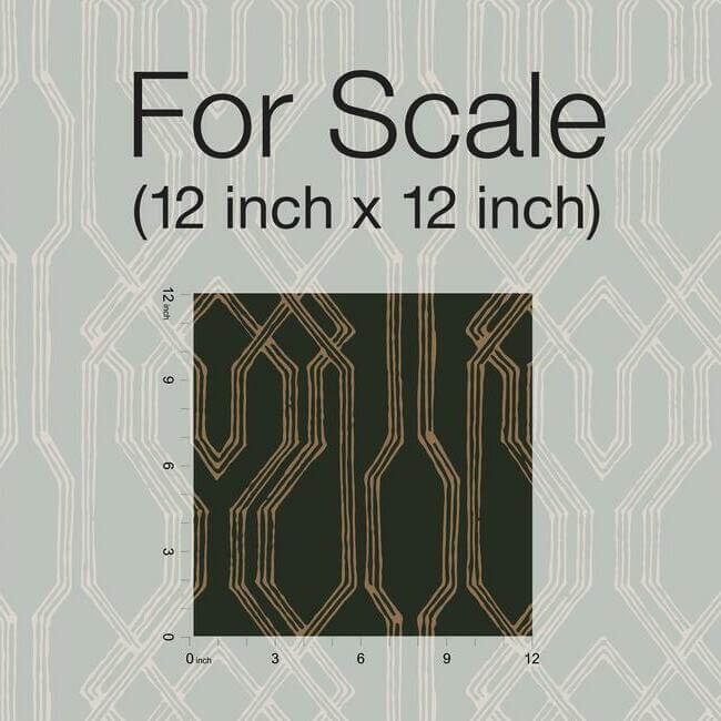 oriental-lattice-wallpaper-blackgold-york-wallcoverings-af6562 - York Wallcoverings Wallpaper