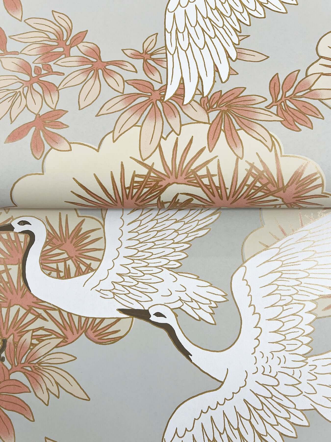 sprig-heron-coral-wallpaper-york-wallcoverings-af6590 - York Wallpaper Wallpaper