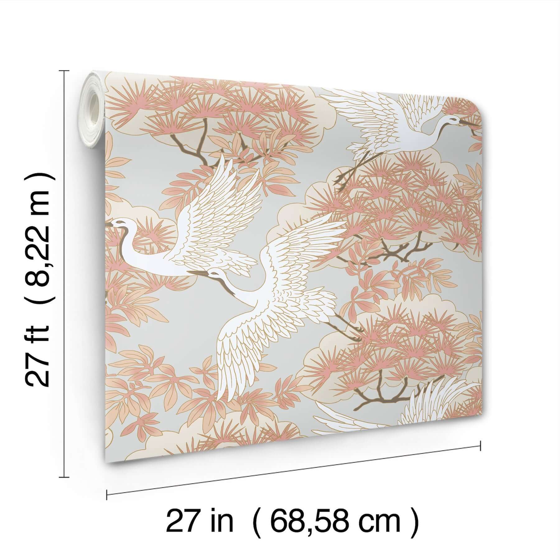 sprig-heron-coral-wallpaper-york-wallcoverings-af6590 - York Wallpaper Wallpaper