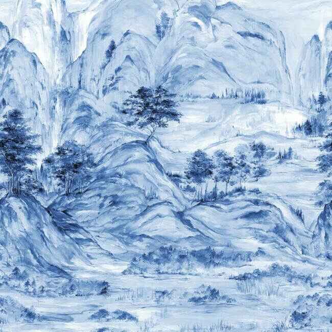 Misty Mountain Blue Wall Mural - York Wallcoverings - AF6598M