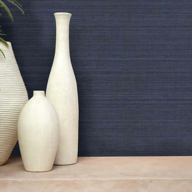 petite-sisal-wallpaper-dark-blue-york-wallcoverings-nz0729 - York Wallcoverings Wallpaper