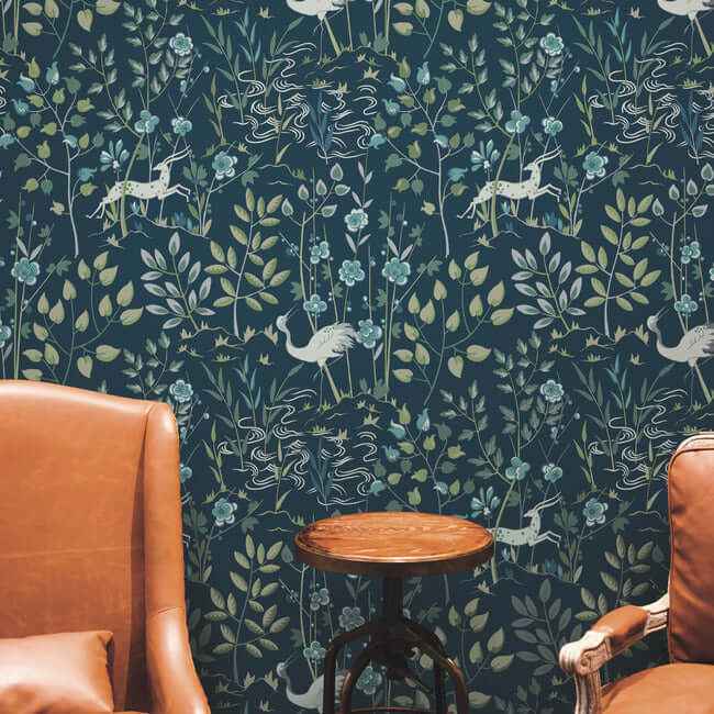 Aspen Dark Blue Wallpaper - York Wallcoverings - HO2128 - York Wallcoverings Wallpaper