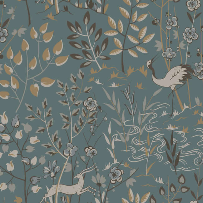 aspen-teal-brown-wallpaper-york-wallcoverings-ll4786 - York Wallcoverings Wallpaper