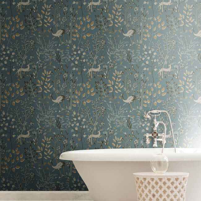 Aspen Teal & Brown Wallpaper - York Wallcoverings - LL4786 - York Wallcoverings Wallpaper
