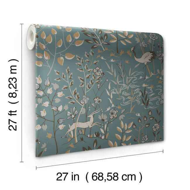 Aspen Teal & Brown Wallpaper - York Wallcoverings - LL4786 - York Wallcoverings Wallpaper