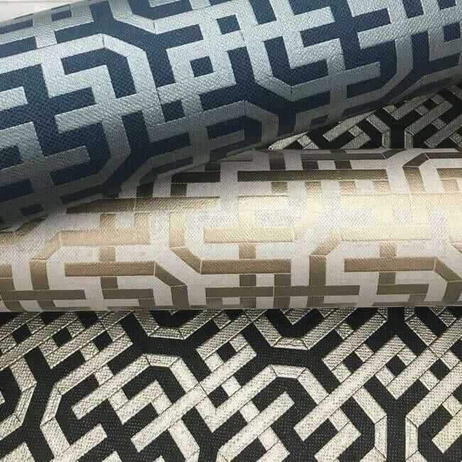 Dynastic Lattice Black Wallpaper - York Wallcoverings - 5801 - York Wallcoverings Wallpaper
