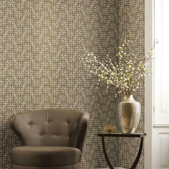 dynastic-lattice-wallpaper-glintgold-york-wallcoverings-5804 - York Wallcoverings Wallpaper