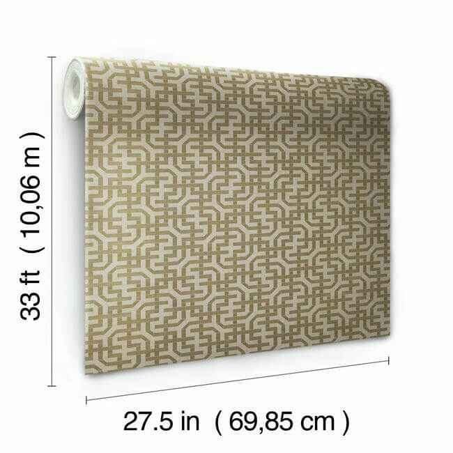 Dynastic Lattice Gold Wallpaper - York Wallcoverings - 5804 - York Wallcoverings Wallpaper