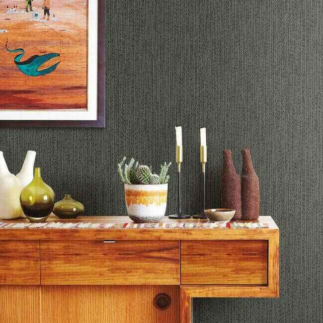 Feather Fletch Black Wallpaper - York Wallcoverings - HO2139 - York Wallcoverings Wallpaper