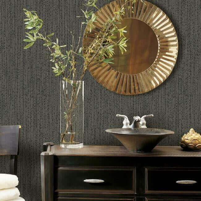 feather-fletch-black-wallpaper-york-wallcoverings-ho2139 - York Wallcoverings Wallpaper