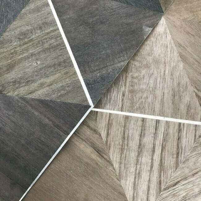 Hexagram Wood Veneer Brown & Black Wallpaper - York Wallcoverings - HO2103 - York Wallcoverings Wallpaper