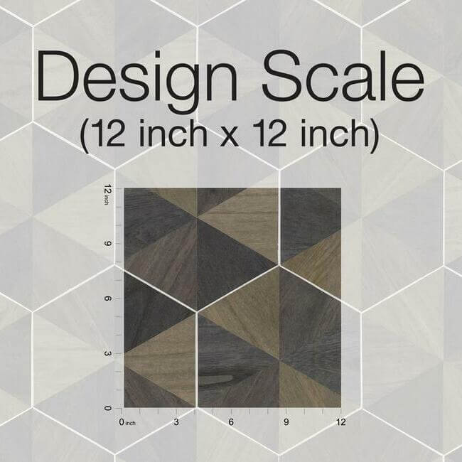 hexagram-wood-veneer-wallpaper-smoke-york-wallcoverings-ho2103 - York Wallcoverings Wallpaper