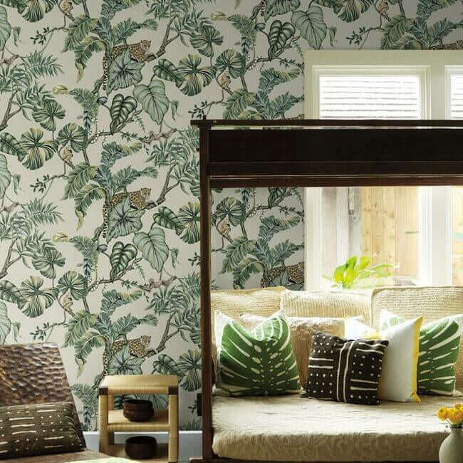 jungle-cat-beige-wallpaper-york-wallcoverings-ho2144 - York Wallpaper Wallpaper