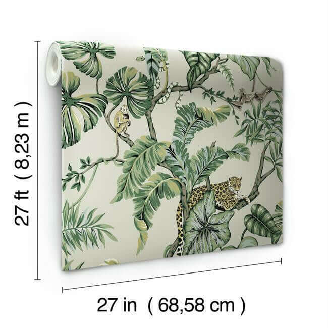 jungle-cat-beige-wallpaper-york-wallcoverings-ho2144 - York Wallpaper Wallpaper