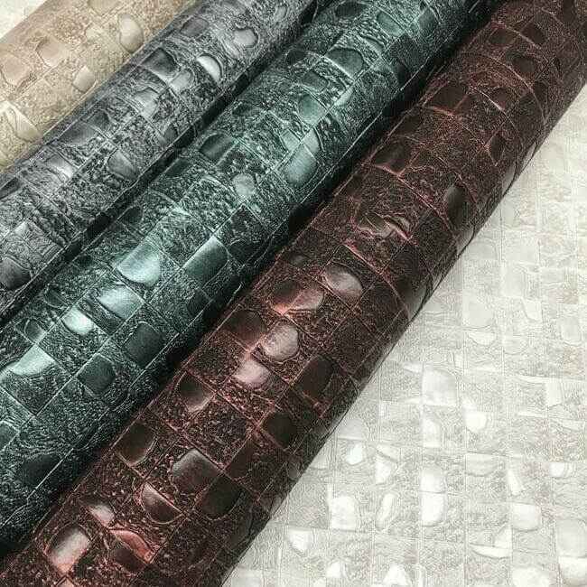 Leather Lux Dark Green Wallpaper - York Wallcoverings - HO2116 - York Wallcoverings Wallpaper