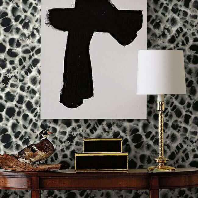 Leopard Rosettes Wallpaper Blacklinen - York Wallcoverings - HO2164 - York Wallcoverings Wallpaper