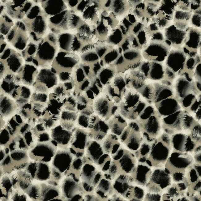 Leopard Rosettes Black Wallpaper - York Wallcoverings - HO2162 - York Wallcoverings Wallpaper