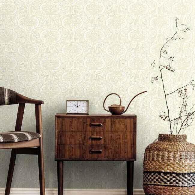 Lotus Palm Beige Wallpaper - York Wallcoverings - HO2154 - York Wallcoverings Wallpaper