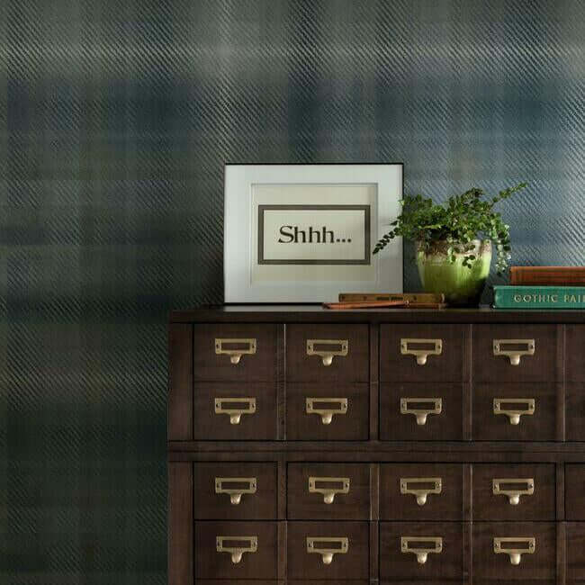 sterling-plaid-wallpaper-indigo-york-wallcoverings-ho2158 - York Wallcoverings Wallpaper