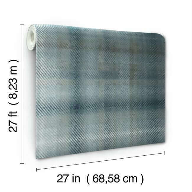 sterling-plaid-wallpaper-indigo-york-wallcoverings-ho2158 - York Wallcoverings Wallpaper