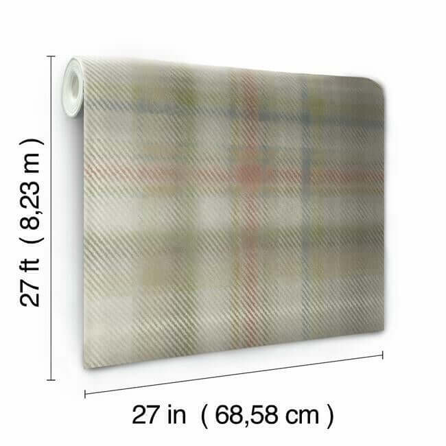 sterling-plaid-wallpaper-multineutral-york-wallcoverings-ho2156 - York Wallcoverings Wallpaper