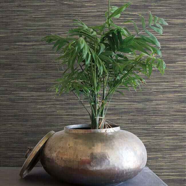 Threaded Jute Navy Wallpaper - York Wallcoverings - OG0520 - York Wallcoverings Wallpaper