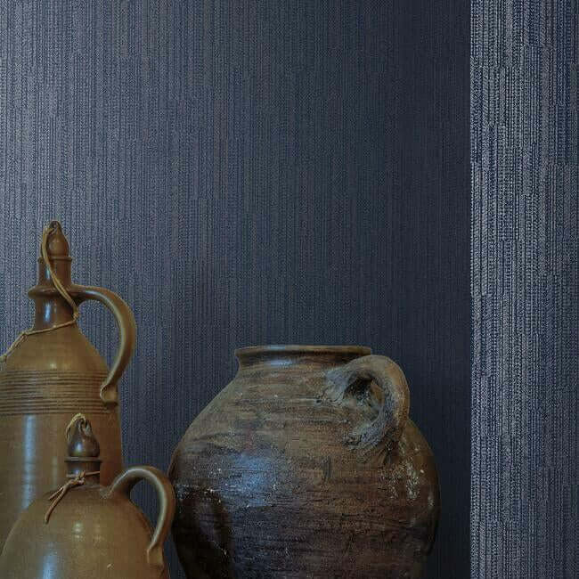 weekender-weave-wallpaper-indigosilver-york-wallcoverings-5850 - York Wallcoverings Wallpaper