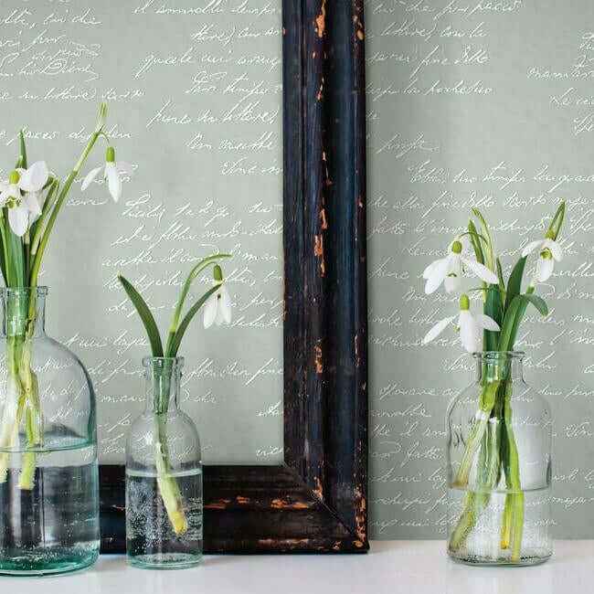 Noteworthy Green & White Wallpaper - York Wallcoverings - MH1609 - York Wallcoverings Wallpaper