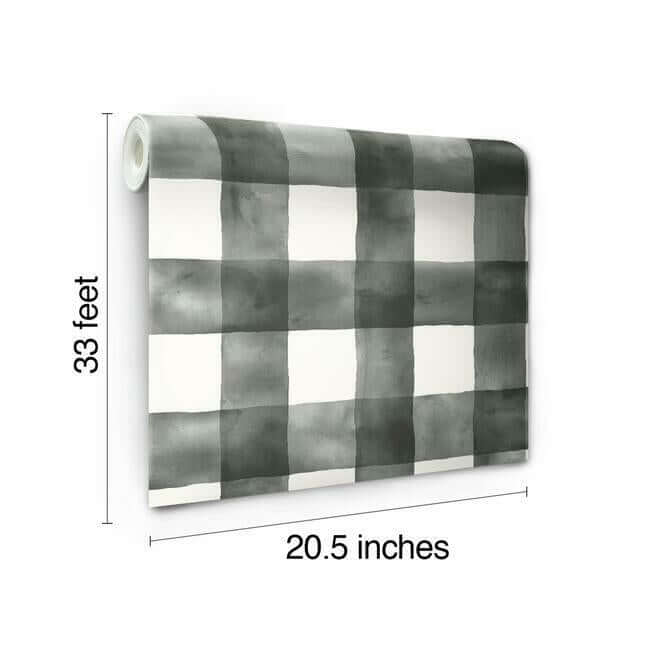 watercolor-check-black-white-wallpaper-york-wallcoverings-mh1516 - York Wallcoverings Wallpaper