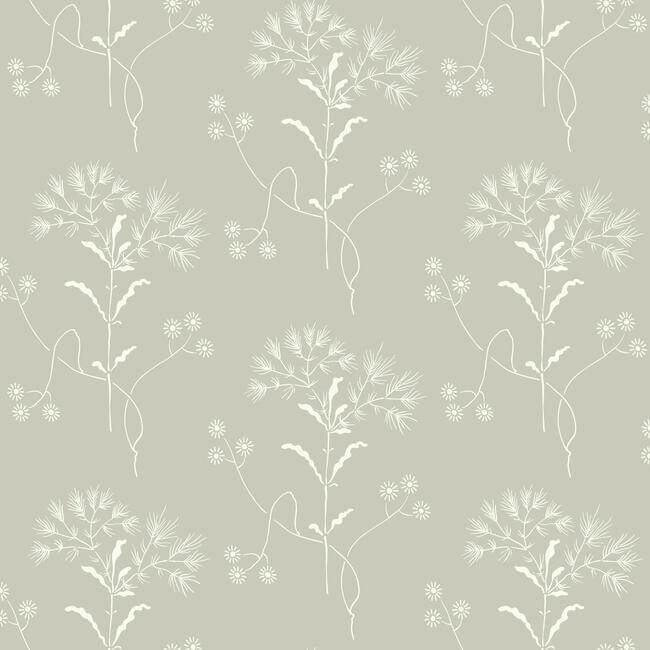 cupola-wildflower-light-grey-white-wallpaper-york-wallcoverings-me1516 - York Wallpaper Wallpaper