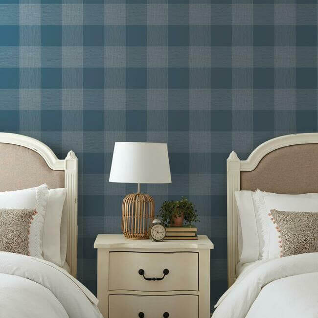 common-thread-navy-white-wallpaper-york-wallcoverings-me1522 - York Wallpaper Wallpaper