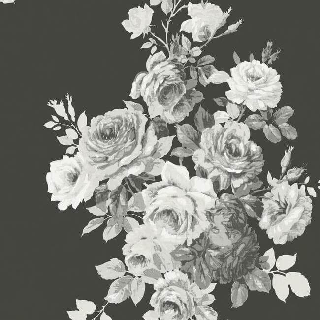 tea-rose-black-white-wallpaper-york-wallcoverings-me1533 - York Wallpaper Wallpaper