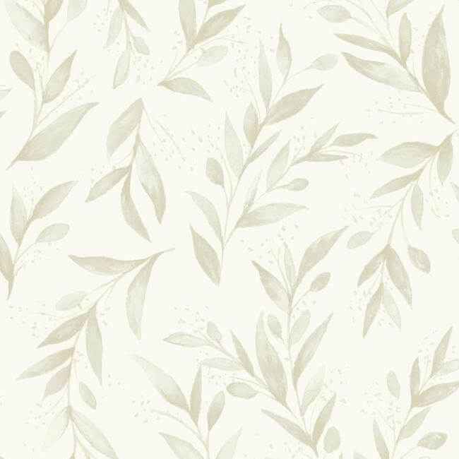 Olive Branch Beige Wallpaper - York Wallcoverings - ME1538