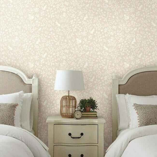 Fox & Hare Pink Wallpaper - York Wallcoverings - MK1110 - York Wallcoverings Wallpaper