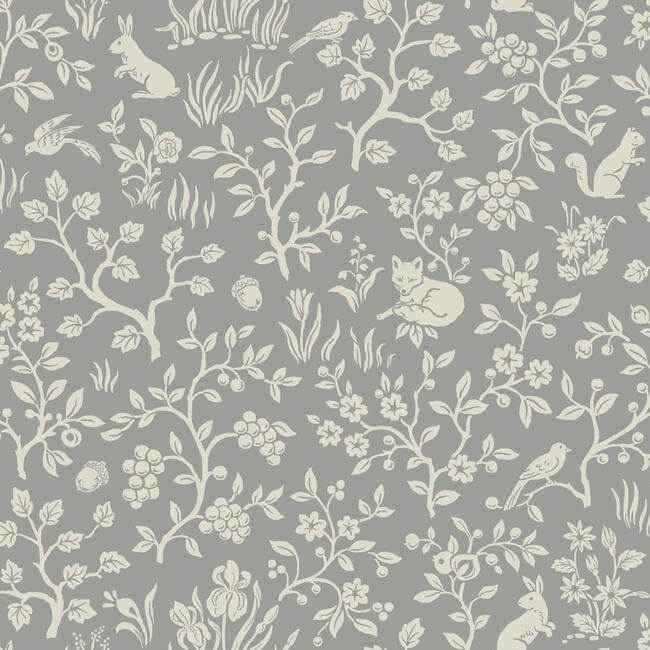 Fox & Hare Grey Wallpaper - York Wallcoverings - ME1571 - York Wallcoverings Wallpaper