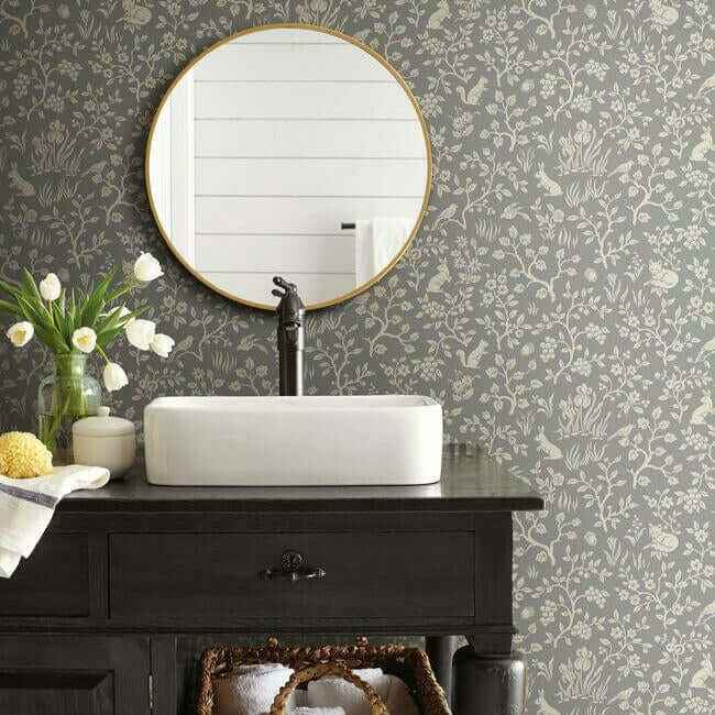 Fox & Hare Grey Wallpaper - York Wallcoverings - ME1571 - York Wallcoverings Wallpaper